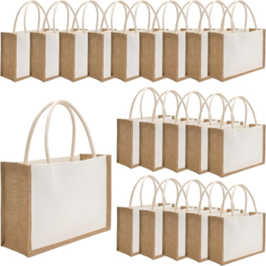 20 Pack Burlap Tote Bags Jute Tote Bags
