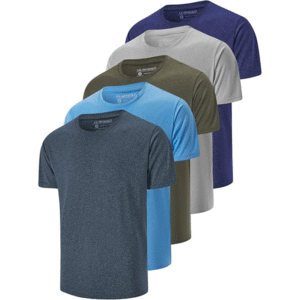 5 Pack Men's Dry Fit T Shirts Athletic Running