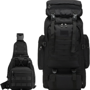 80L 2-pack Hiking Backpack for Men with Sling Tactical Backpack