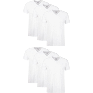 Hanes Men's V-Neck, Cotton Moisture-Wicking White Tee Undershirts, 6 & 12 Pack