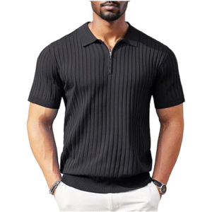Men's Polo Shirts Short Sleeve T Shirts Ribbed