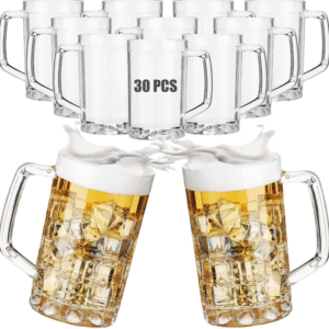 Mifoci 30 Pcs Plastic Beer Mug with Handles 16 oz