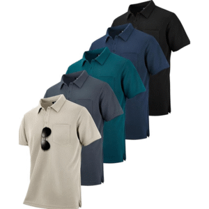 ZITY 5 Pack Polo Shirts for Men with Pocket
