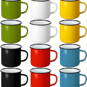 meekoo 24 Pcs Enamel Camping Mugs Bulk 12 oz
