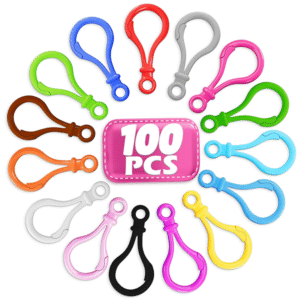 100 Pcs Plastic Keychain Clip Set