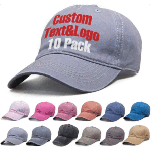 10PACK Custom Front&Back Baseball Cap 100% Cotton Personalized Embroidered Hat