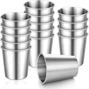 15 Pack Stainless Steel Cups, Metal Drinking Glasses