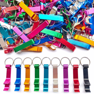 200pc Colored Aluminum Bottle Opener Keychain
