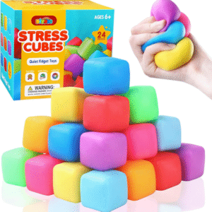 24 Pcs Stress Cube Toys 8 Colors Slow Rising Stress Balls for Kids