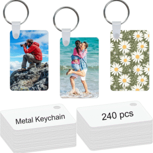 240 Pcs Metal Sublimation Keychain Blanks Bulk