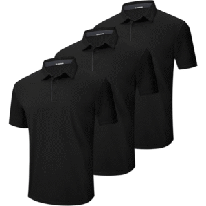3 Pack Mens Polo Shirt Quick-Dry Short Sleeve Athletic Top