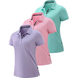 3 Pack Women's Athletic Dry Fit Polo Shirts