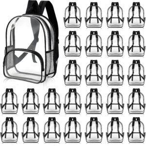 30 Pcs 15.7 Inch Clear Backpack Bulk Heavy Duty PVC Transparent Bookbags