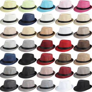 35 Pack Fedora Hats Bulk Short
