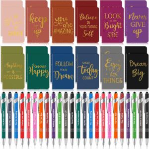 48 Pcs Bulk Motivational Pens Inspirational Notepads Set
