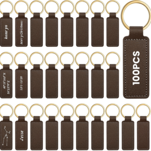 48 Pcs Leather Keychains Blank Bulk