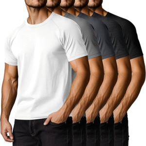 5 Pack Men's Big and Tall Raglan Short Sleeve T-Shirts