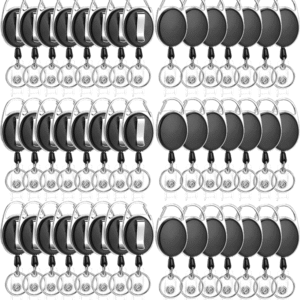 50 Pack Retractable Badge Reel with Carabiner Belt Clip