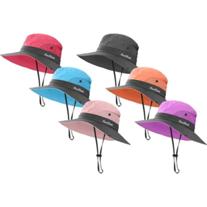 6 Pieces Womens Ponytail Wide Brim Sun Hat