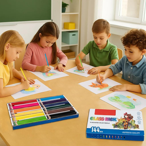 Bulk Colored Pencils, Class Pack for Classroom, 12 Assorted Colors - Image 3