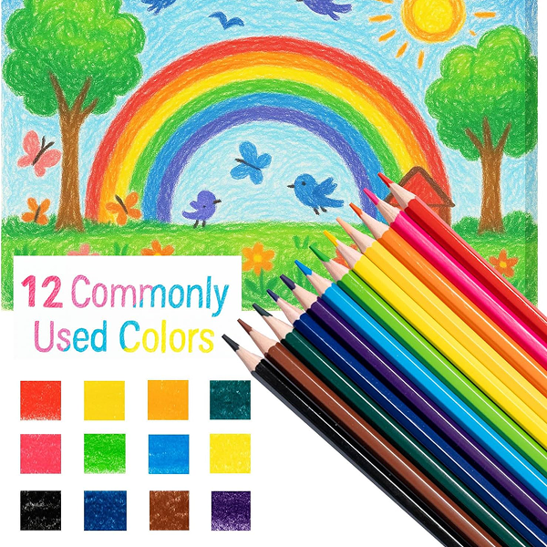 Bulk Colored Pencils, Class Pack for Classroom, 12 Assorted Colors - Image 4
