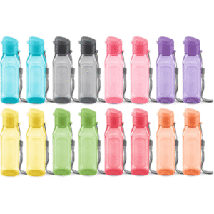 Bulk Set of 16 Multicolor 10oz Water Bottles for Kids