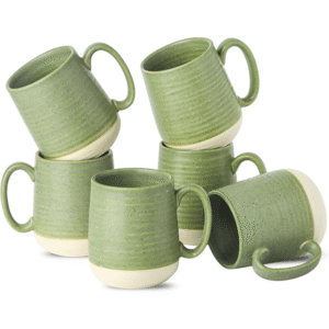 Hasense Stoneware Coffee Mugs Set of 6