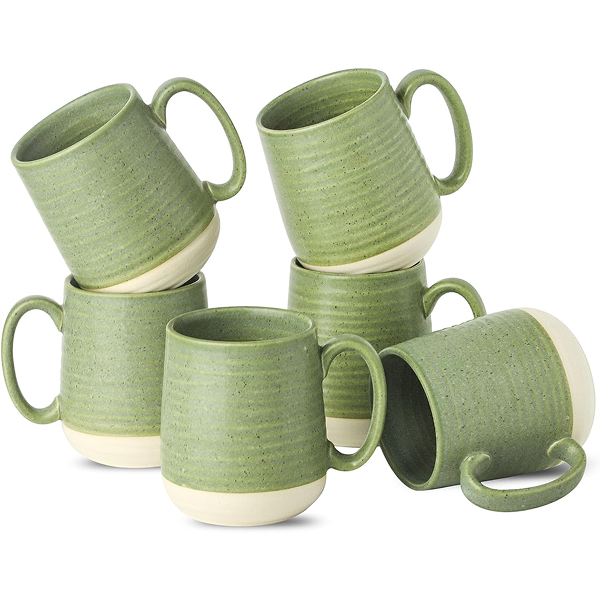 Hasense Stoneware Coffee Mugs Set of 6