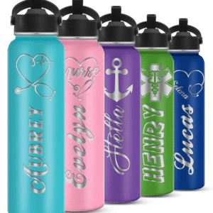 Kuppi Personalized Water Bottles for Nurse Engraved Custom Water Bottle