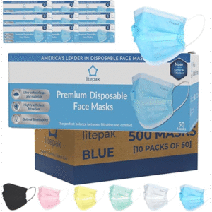 Litepak 500pcs Premium Disposable Face Mask SOFT 3ply Nose Wire