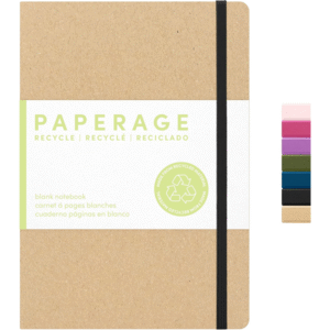 PAPERAGE Recycled Blank Journal Notebook, (Kraft), 160 Pages