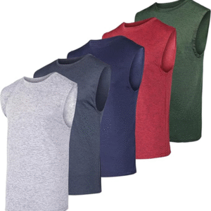 Real Essentials 3 & 5 Pack: Men's Dry-Fit Active Muscle Tank Top