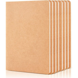 feela 8 Pack Unlined Kraft Paper Notebooks